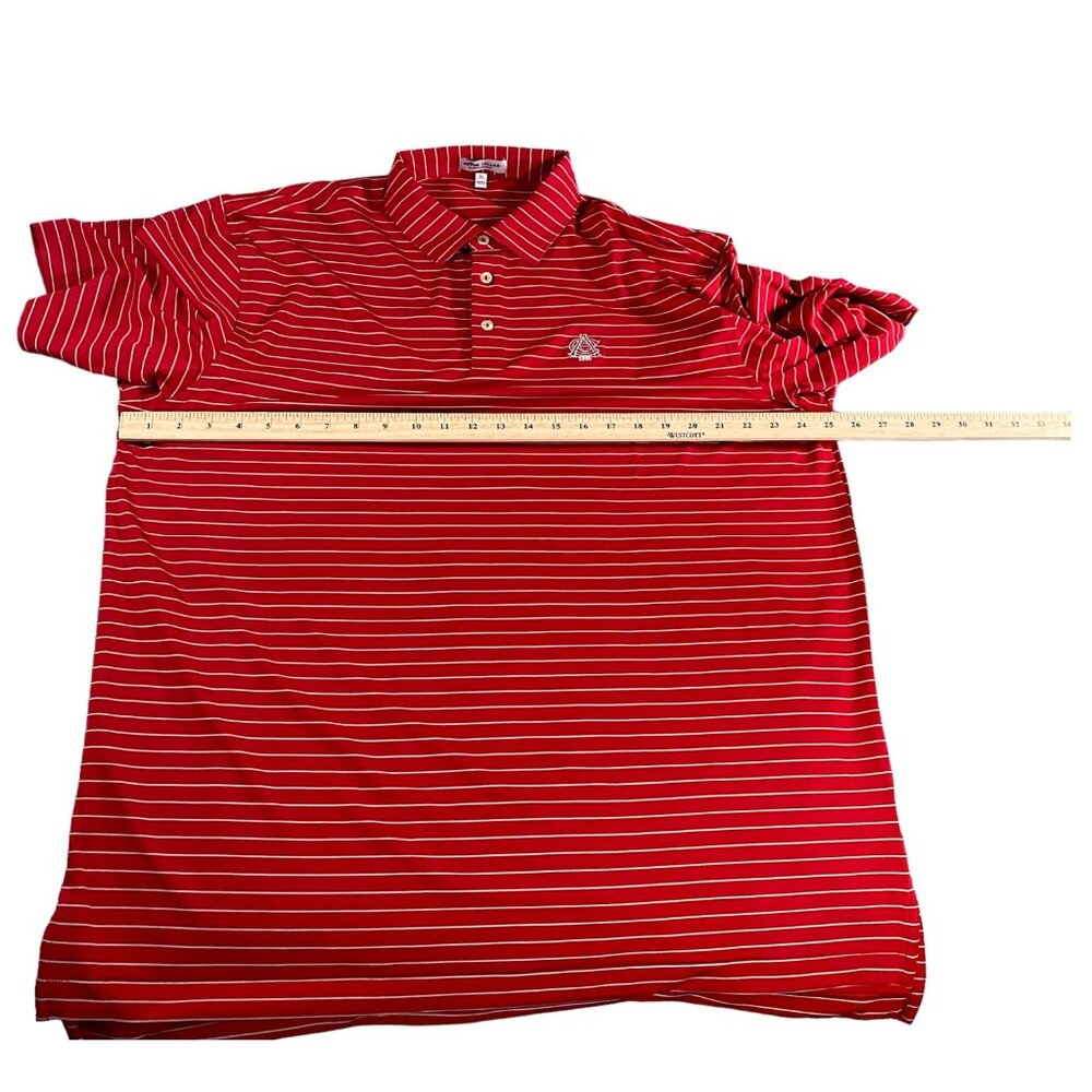 Peter Millar Shirt Mens XL Red White Stripe Jersey Comfort Performance Golf - Picture 5 of 16